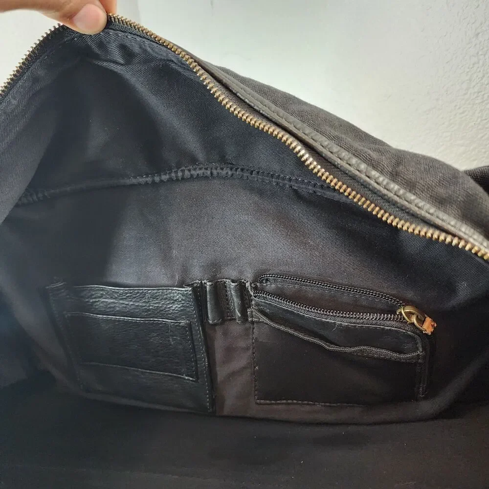 RARE Jordan Brand x Cole Haan Black Leather Canvas Collab Weekender Duffle Bag